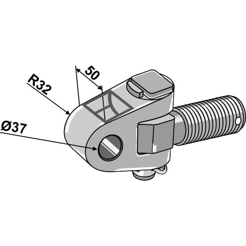 [LS13-TAA-145] Cabezal articulado - lado del tractor - M30x5 - LS13-TAA-145