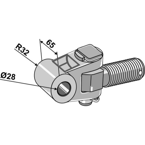 [LS13-TAA-146] Cabezal articulado - lado del tractor - M30x6 - LS13-TAA-146