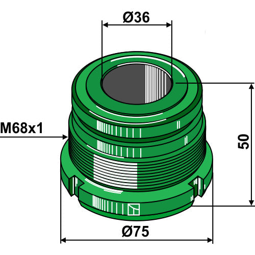 Tapa roscada par cilindro 63/36 - LS13-THD-033