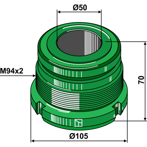Tapa roscada par cilindro 90/50 - LS13-THD-034