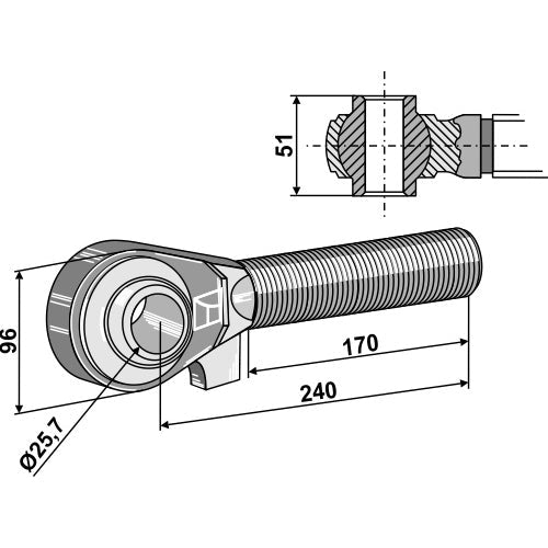 [LS13-RTP-059] Rótula roscada M42x3 - 170 - LS13-RTP-059
