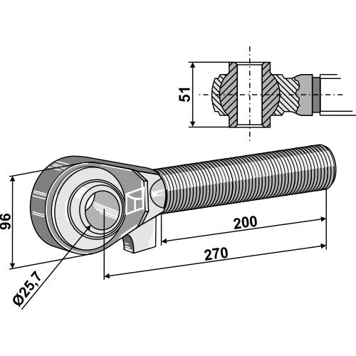 [LS13-RTP-061] Rótula roscada M42x3 - 200 - LS13-RTP-061