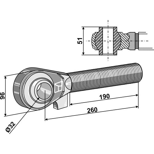 [LS13-RTP-063] Rótula roscada M42x3 - 190 - LS13-RTP-063