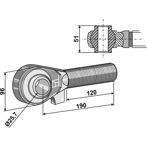 [LS13-RTP-065] Rótula roscada M42x3 - 120 - LS13-RTP-065