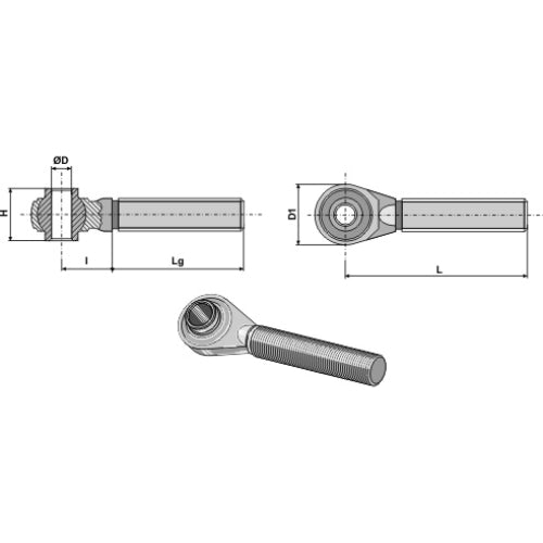 Rótula roscada M36 x 3 - LS13-RTP-095