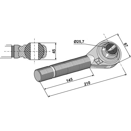 Rótula roscada templada M36x5 - LS13-RTP-099