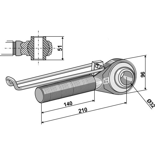 Rótula roscada M42x3 - 1420 - LS13-RTP-105