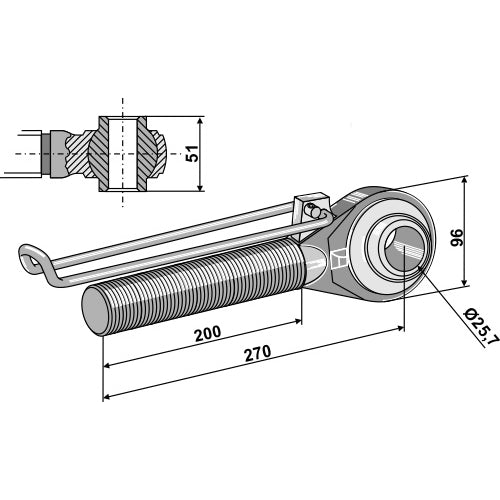 Rótula roscada M42x3 - 200 - LS13-RTP-112