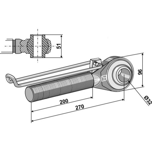 Rótula roscada M42x3 - 200 - LS13-RTP-115