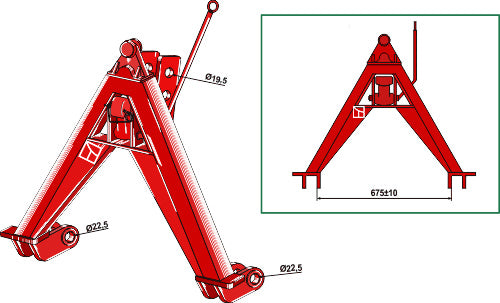 Barra de enganche para tripuntal - Cat. I - LS13-BET-021