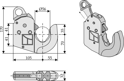 Engache para barra portaperos - Cat. lIS - LS13-EGR-091