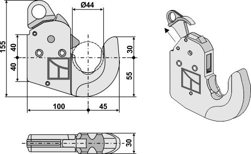 [LS13-EGR-075] Engache para barra portaperos - Cat. IVS - LS13-EGR-075