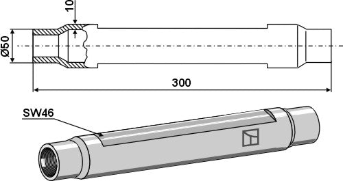 [LS13-TAA-161] Tubo M36x3 - LS13-TAA-161